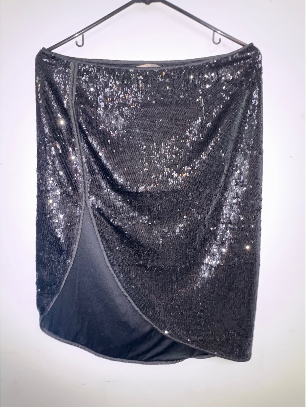 Halston Heritage Black Sequin Pencil Skirt Size 10